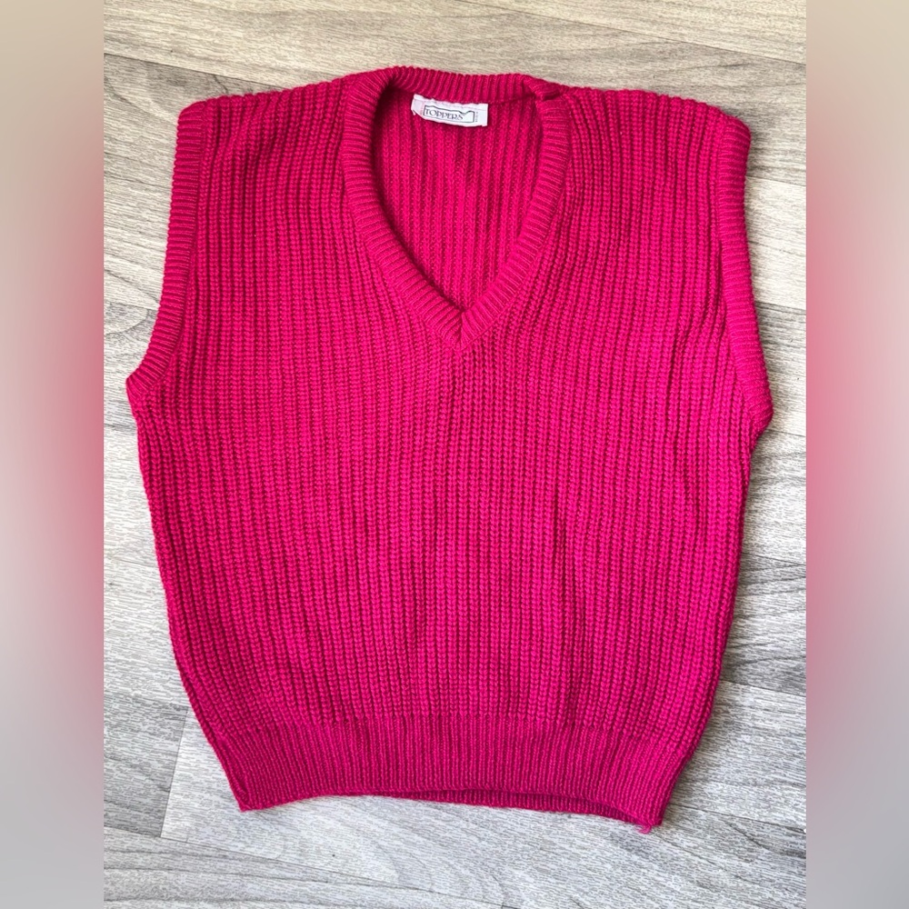 Pink vintage V-Neck Women's Sweater‎ Vest